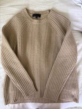 Nili Lotan Ribbed Cashmere Caleb Sweater Beige